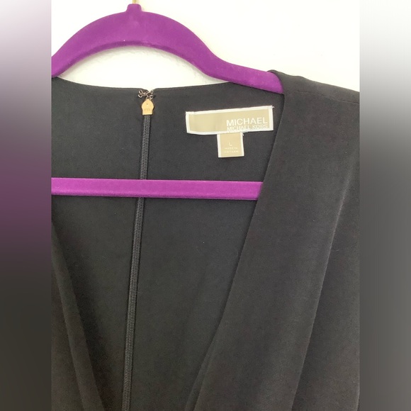 NWOT MICHAEL MICHAEL KORS Solid Twist Knit Jumpsuit Black Size Large - Picture 4 of 6